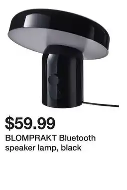 Ikea BLOMPRAKT Bluetooth speaker lamp, black offer