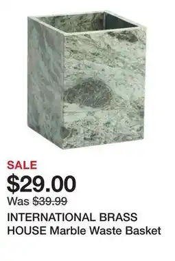Marshalls INTERNATIONAL BRASS HOUSE Marble Waste Basket offer