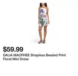 Marshalls DALIA MACPHEE Strapless Beaded Print Floral Mini Dress offer