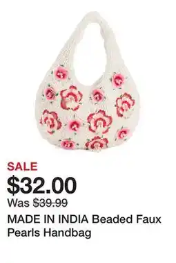 Marshalls MADE IN INDIA Beaded Faux Pearls Handbag offer