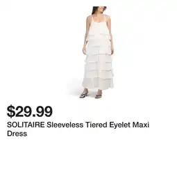 Marshalls SOLITAIRE Sleeveless Tiered Eyelet Maxi Dress offer