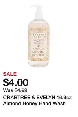 Marshalls CRABTREE & EVELYN 16.9oz Almond Honey Hand Wash offer