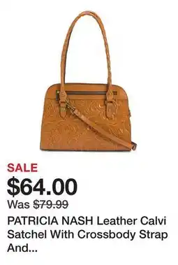 Marshalls PATRICIA NASH Leather Calvi Satchel With Crossbody Strap And Twisted Rope Handles offer