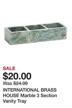 Marshalls INTERNATIONAL BRASS HOUSE Marble 3 Section Vanity Tray offer
