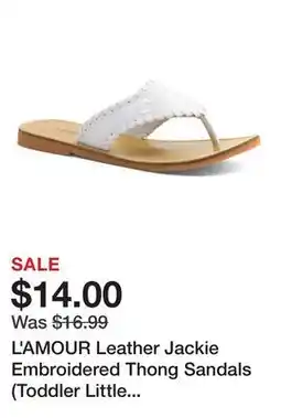 Marshalls L'AMOUR Leather Jackie Embroidered Thong Sandals (Toddler Little Kid Big Kid) offer