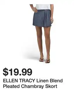Marshalls ELLEN TRACY Linen Blend Pleated Chambray Skort offer