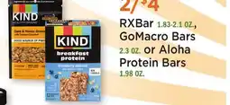Heinen's RXBar, GoMacro Bars or Aloha Protein Bars offer