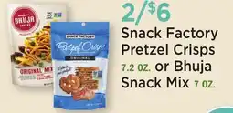 Heinen's Snack Factory Pretzel Crisps 7.2 OZ. or Bhuja Snack Mix 7 OZ offer