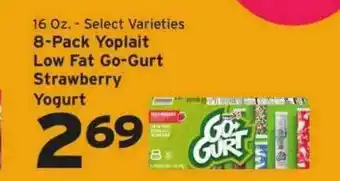 Hannaford 8-Pack Yoplait Low Fat Go-Gurt Strawberry Yogurt offer