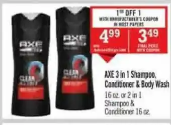 Axe 3 In 1 Shampoo, Conditioner & Body Wash