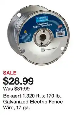 Tractor Supply Company Bekaert 1,320 ft. x 170 lb. Galvanized Electric Fence Wire, 17 ga offer