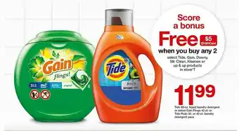 Target Liquid Laundry Detergent Or Select Gain Flings Or Tide Pods Laundry Detergent Packs offer