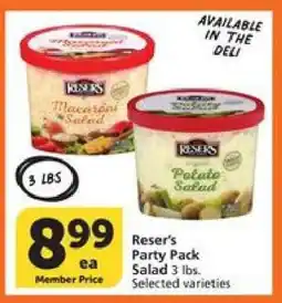 Albertsons Reser's Party Pack Salad 3 lbs offer