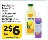 Albertsons Tropicana Juice or Lucerne Whipped Topping offer
