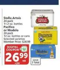 Albertsons Stella Artois, Pacifico or Modelo offer