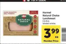 Safeway Hormel Natural Choice Lunchmeat offer