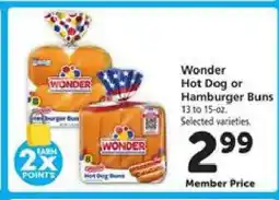 Safeway Wonder Hot Dog or Hamburger Buns offer