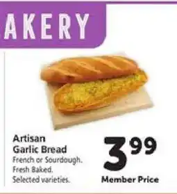 Safeway Artisan Garlic Bread offer