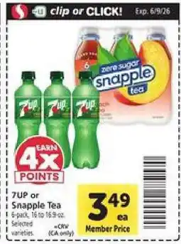 Safeway 7UP or Snapple Tea offer