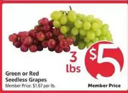 Safeway Green or Red Seedless Grapes offer
