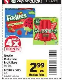 Safeway Nestlé Outshine Fruit Bars offer