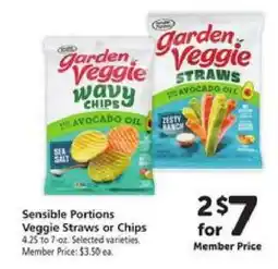 Safeway Sensible Portions Veggie Straws or Chips offer