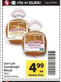 Safeway San Luis Sourdough Bread offer