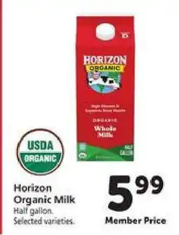 Safeway Horizon Organic Milk offer
