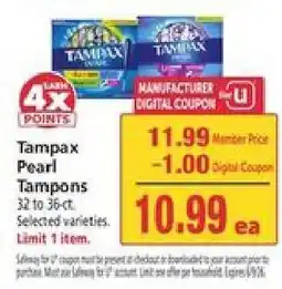 Safeway Tampax Pearl Tampons offer