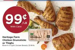 Kroger Heritage Farm Chicken Drumsticks or Thighs offer