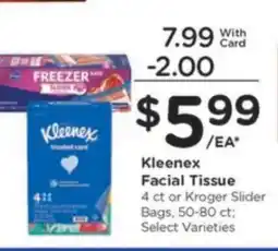 Kroger Kleenex Facial Tissue offer