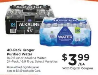 Kroger 40-Pack Kroger Purified Water offer