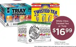 Kroger White Claw, Twisted Tea or Truly offer
