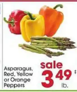 Giant Eagle Asparagus, Red, Yellow or Orange Peppers offer