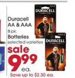 Giant Eagle Duracell AA & AAA Batteries offer