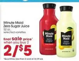 Giant Eagle Minute Maid Zero Sugar Juice offer