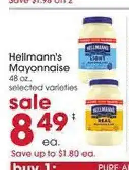 Giant Eagle Hellmann's Mayonnaise offer