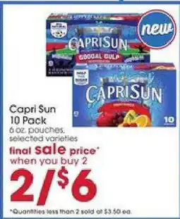 Giant Eagle Capri Sun 10 Pack offer