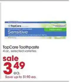 Giant Eagle TopCare Toothpaste offer
