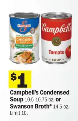 Meijer Campbell's Condensed Soup or Swanson Broth offer