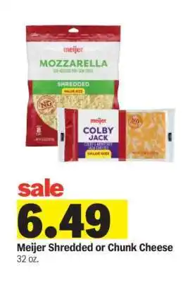 Meijer Meijer Shredded or Chunk Cheese offer