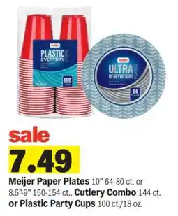 Meijer Meijer Paper Plates or Plastic Party Cups offer