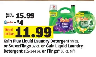 Meijer Gain Plus Liquid Laundry Detergent offer