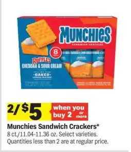 Meijer Munchies Sandwich Crackers offer
