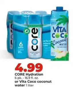 Hy-Vee CORE Hydration or Vita Coco coconut water offer