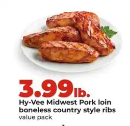 Hy-Vee Hy-Vee Midwest Pork loin boneless country style ribs offer