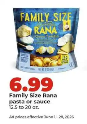 Hy-Vee Family Size Rana pasta or sauce offer