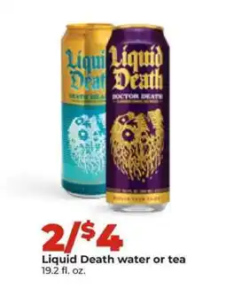 Hy-Vee Liquid Death Water or Tea offer