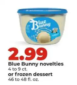 Hy-Vee Blue Bunny novelties or frozen dessert offer