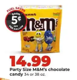 Hy-Vee Party Size M&M’s chocolate candy offer